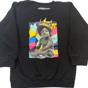 Notorious BIG Baby Crown Sweatshirt Kids 5T Black Hip Hop Graphic Crewneck Soft